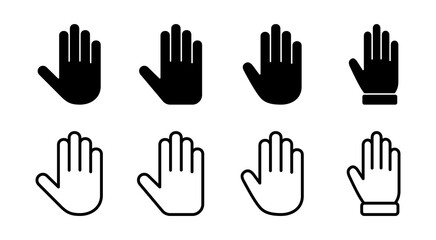 Hand icon set illustration. hand sign and symbol. hand gesture