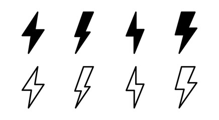 Lightning icon set illustration. electric sign and symbol. power icon. energy sign