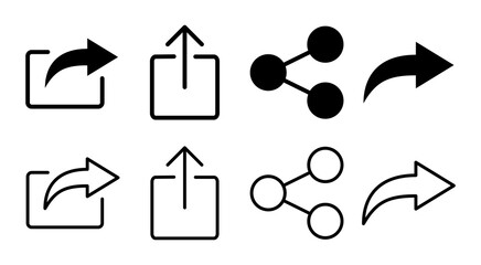 Share icon set illustration. Sharing sign and symbol