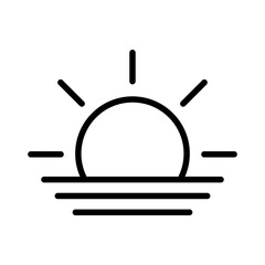 sunset icon. sun icon. Sunrise, Rising sun linear icon. Vector illustration. EPS 10.