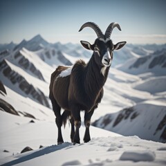 Goat on snowy mountain 2