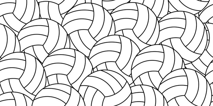 outline volley ball seamless pattern
