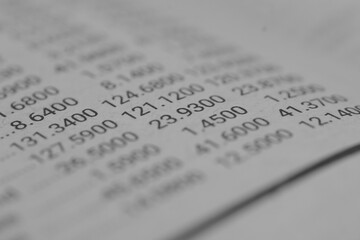 Random numbers are displayed on a spreadsheet, organized in columns and row