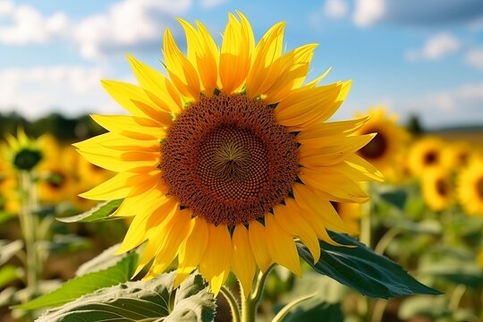 close-up of fantastic sunflower