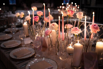 Chivalric Wedding Candles Flowers Ceremony Reception Bokeh Events Flower Event Glass Dark Romantic Chivalrous Lush Date Dinner Table Settings