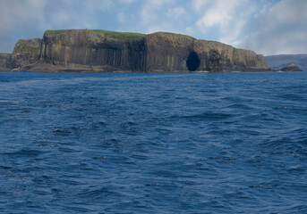 Fototapeta na wymiar Staffa Island Viewed from the Sea