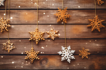 decoration dark tree card gold year background snowflakes new holiday christmas christmas. Generative AI.