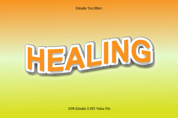Healing Editable Text Effect Emboss Cartoon Gradient Style