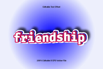 Friendship Editable Text Effect 3d Emboss Cartoon Gradient Style