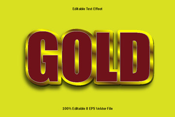 Gold Editable Text Effect 3d Emboss Cartoon Style