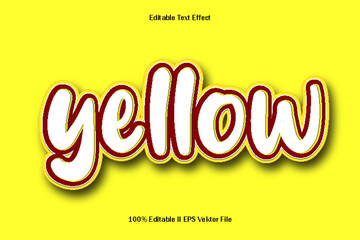 Yellow Editable Text Effect 3d Emboss Cartoon Style