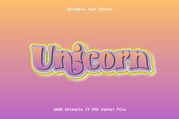 Unicorn Editable Text Effect Emboss Cartoon Gradient Style
