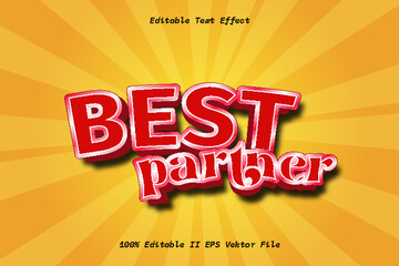 Best Partner Editable Text Effect Emboss Cartoon Gradient Style