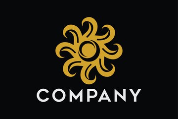 Abstract logo concept with gold color. Suitable for symbol, logo, company, brand name, icon, luxury, elegant, premium logo and many more.