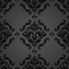 Classic seamless pattern. Damask orient dark ornament. Classic vintage background. Orient ornament for fabric, wallpaper and packaging