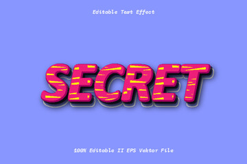 Secret Editable Text Effect 3d Emboss Cartoon Gradient Style
