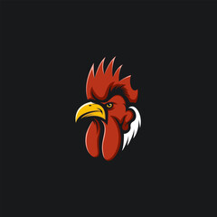 Vector Rooster Head Logo Design Ilustration