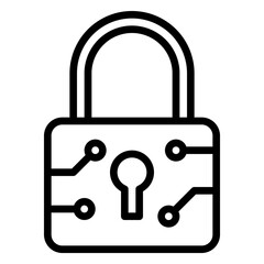 smart lock icon, line icon style
