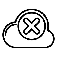 Cloud disconnect icon, line icon style