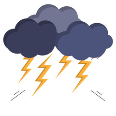 Cloud Lightning Illustration Vector Element