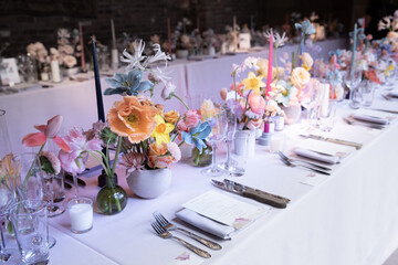 Beautiful Wedding Flowers Bouquet Events Design Arrangement Floral Events Reception Ceremony Love Romantic Tableware Silverware Invitation Centerpiece Glass Bokeh Background Garden Nature Pretty Wed