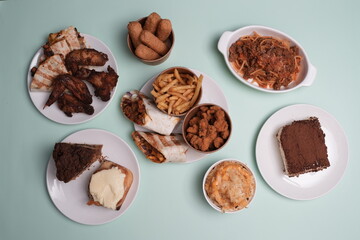 table off of food from top view