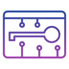 Smart Key icon, line gradient icon style