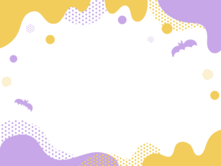 てがきで可愛いハロウィーンの背景フレーム