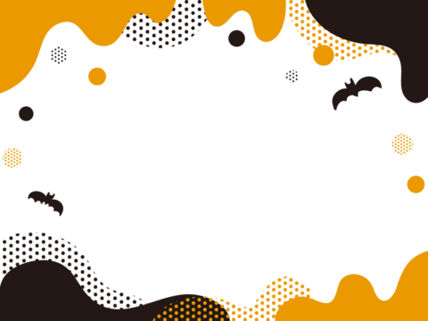 てがきで可愛いハロウィーンの背景フレーム