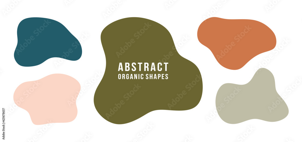 Aufkleber vector set of abstract organic shapes. modern minimal backgrounds in pastel colors. hand drawn organ