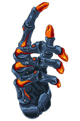 Draw cyborg robot hands in cool style 2