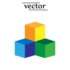 Fototapeta premium congruent cubes stacked vector flat illustration on white background..eps