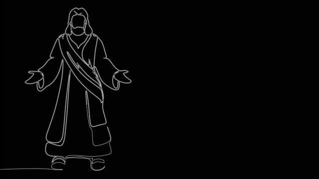 Jesus Line Art open arms line art animation, motion graphics, Christian art.