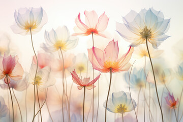 Beautiful Ethereal Ghost Flowers Abstract Background