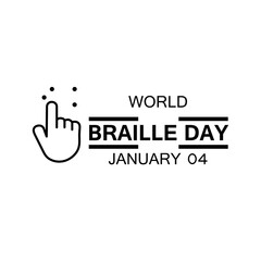World Braille day is observed every year on January 4. Vector flat illustration on white background..eps