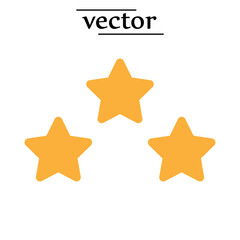 vector three star icon. vector star illustration, yellow star illustration on white background..eps