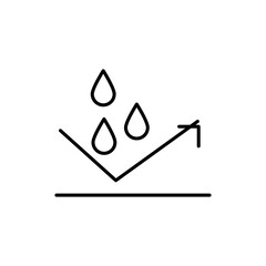 Water repellent surface line icon. Waterproof symbol concept flat illustration on white background..eps