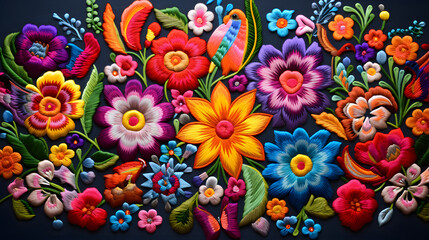 Fototapeta na wymiar Mexican embroidery