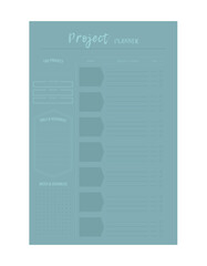 Project planner. (Seal) Minimalist planner template set. Vector illustration.	 