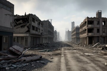 Fototapeta na wymiar post apocalypse landscape