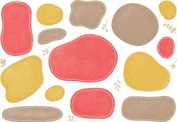 紅葉色のシンプルな水彩フレームセット