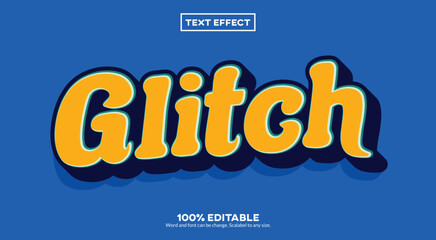 Editable Sticker Text Effect Modern Vintage Glitch