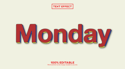 Monday 3D Text Effect