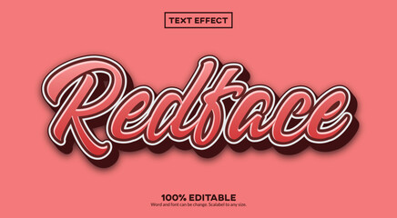 Redface 3D Text Effect