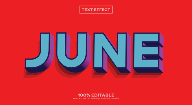 Fully Editable Text Effect Simple - 3D June