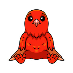 Cute red factor canary cartoon