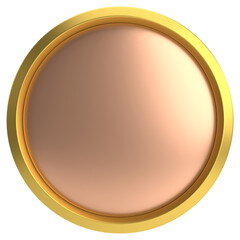 3D circle button. Luxury button. 3D illustration.