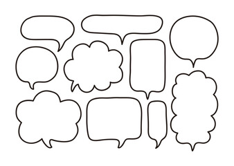 Obraz premium Hand drawn doodle style speech bubble illustration. A simple speech bubble drawn only with lines.