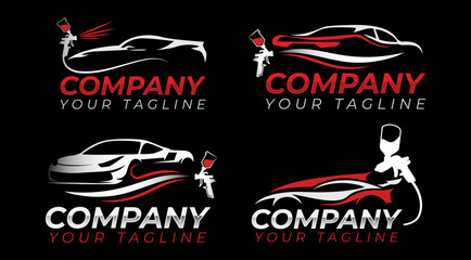 Car painting logo set. Auto painting logo bundle.