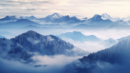 Obraz na płótnie Canvas snow mountain view shining by the sun landscape